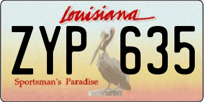 LA license plate ZYP635