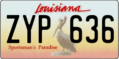 LA license plate ZYP636