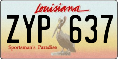 LA license plate ZYP637