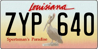 LA license plate ZYP640