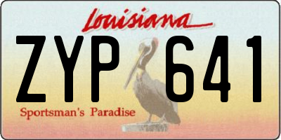 LA license plate ZYP641