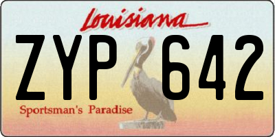 LA license plate ZYP642