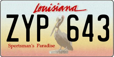 LA license plate ZYP643