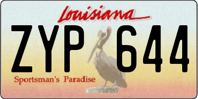 LA license plate ZYP644