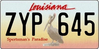 LA license plate ZYP645