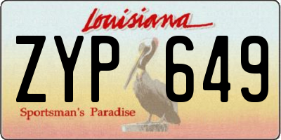 LA license plate ZYP649