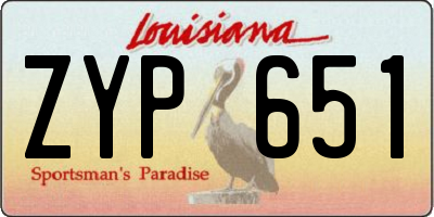 LA license plate ZYP651