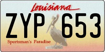 LA license plate ZYP653