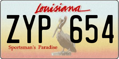 LA license plate ZYP654