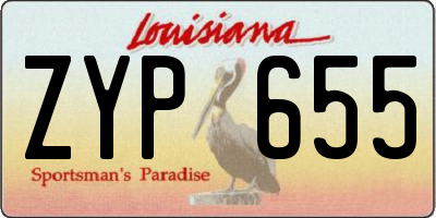 LA license plate ZYP655