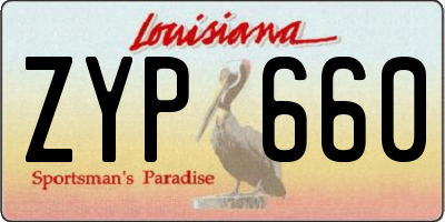 LA license plate ZYP660