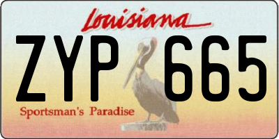 LA license plate ZYP665