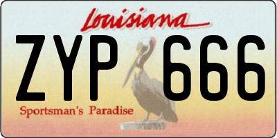 LA license plate ZYP666