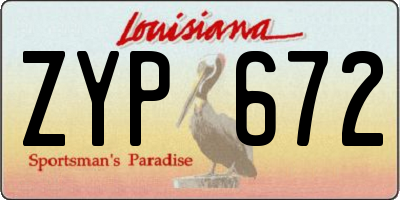 LA license plate ZYP672