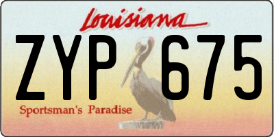 LA license plate ZYP675