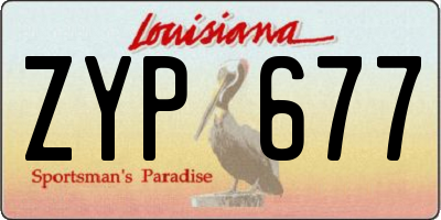 LA license plate ZYP677