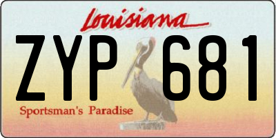 LA license plate ZYP681