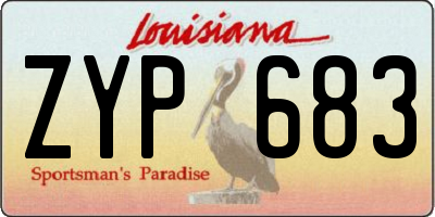 LA license plate ZYP683