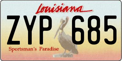 LA license plate ZYP685
