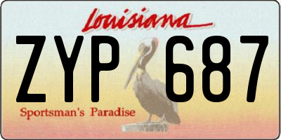 LA license plate ZYP687