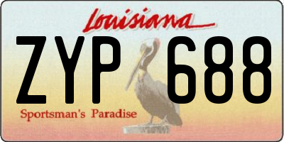 LA license plate ZYP688