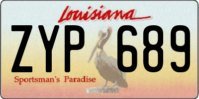 LA license plate ZYP689