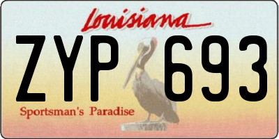 LA license plate ZYP693