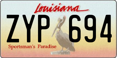 LA license plate ZYP694