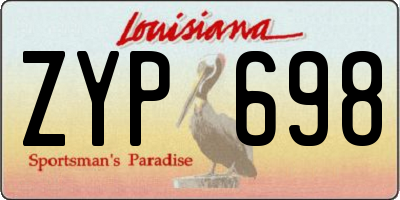 LA license plate ZYP698