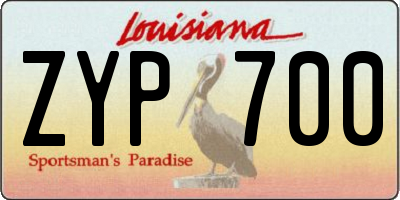 LA license plate ZYP700