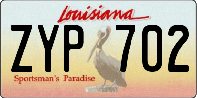 LA license plate ZYP702