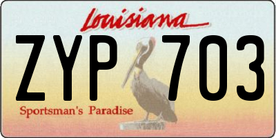 LA license plate ZYP703