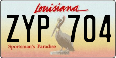LA license plate ZYP704