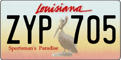 LA license plate ZYP705
