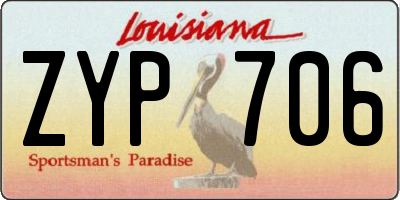 LA license plate ZYP706