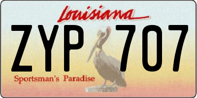 LA license plate ZYP707