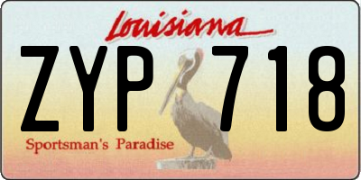 LA license plate ZYP718