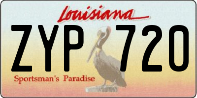 LA license plate ZYP720