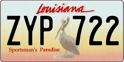 LA license plate ZYP722
