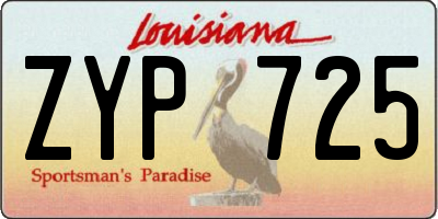 LA license plate ZYP725