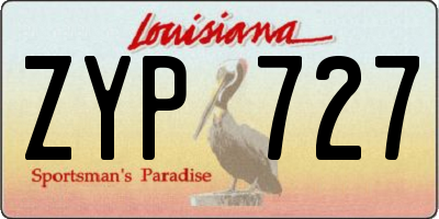 LA license plate ZYP727