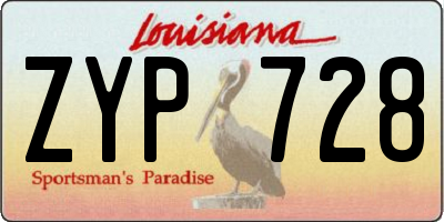 LA license plate ZYP728
