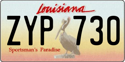 LA license plate ZYP730