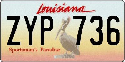 LA license plate ZYP736