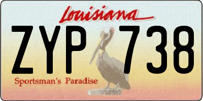 LA license plate ZYP738