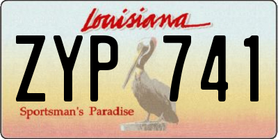 LA license plate ZYP741