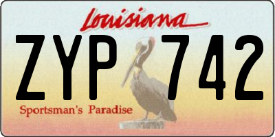 LA license plate ZYP742