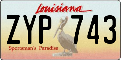 LA license plate ZYP743