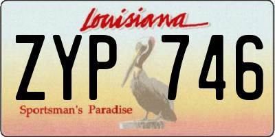 LA license plate ZYP746
