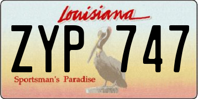 LA license plate ZYP747